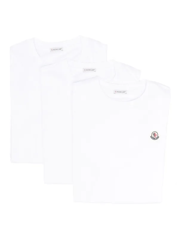 Moncler ロゴアップリケ Tシャツ 3枚セット | ホワイト