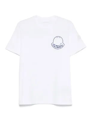Moncler logo-patch Cotton T-shirt | White | FARFETCH