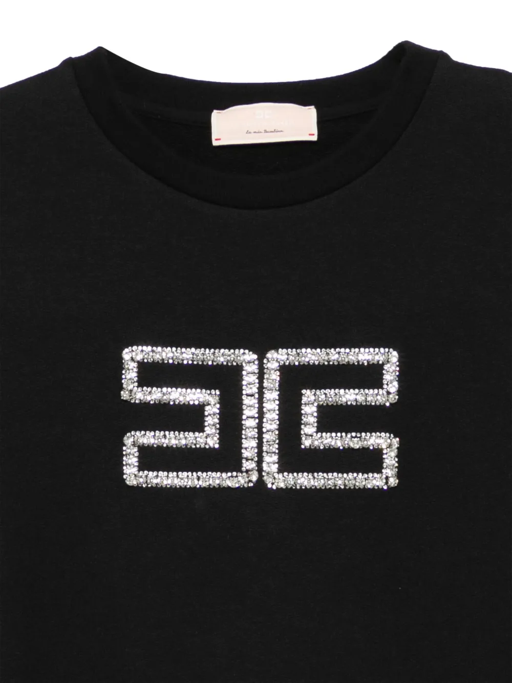 Shop Elisabetta Franchi La Mia Bambina Logo-embellished Sweatshirt In Black
