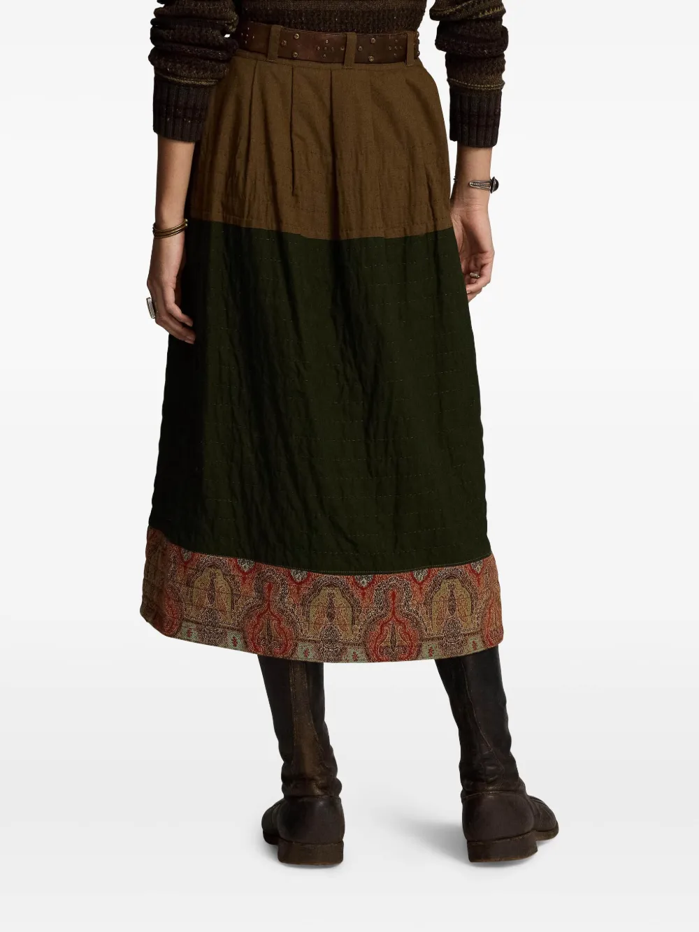 Ralph Lauren RRL Midi-rok met gemixt vlak Groen