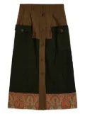 Ralph Lauren RRL mixed-panel midi skirt - Green
