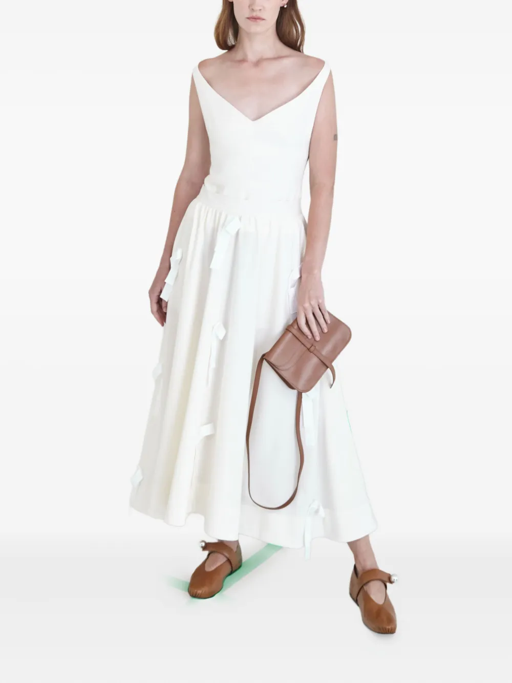 Gloria Coelho Leather Ballerina Shoes In Neutrals