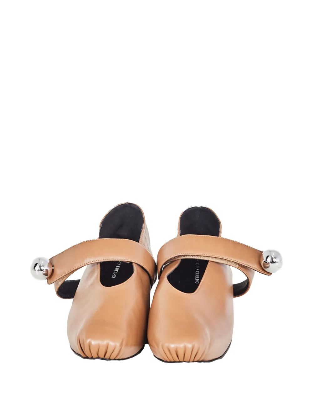 Gloria Coelho Leather Ballerina Shoes In Neutrals