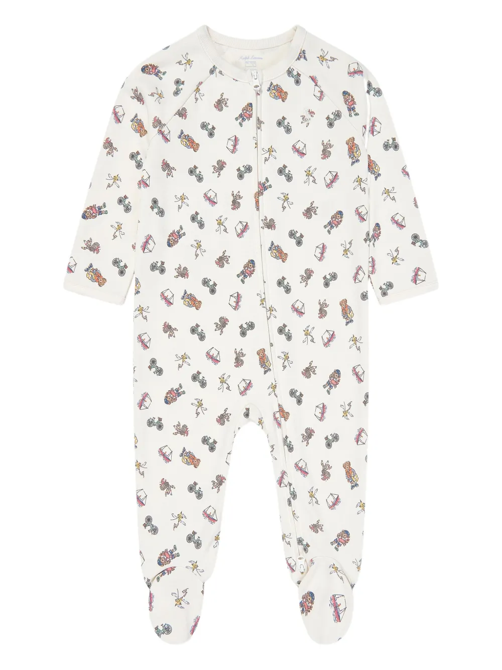 POLO RALPH LAUREN KIDS グラフィック ロンパース - ホワイト POLO RALPH LAUREN KIDS グラフィック ロンパース - ホワイト
