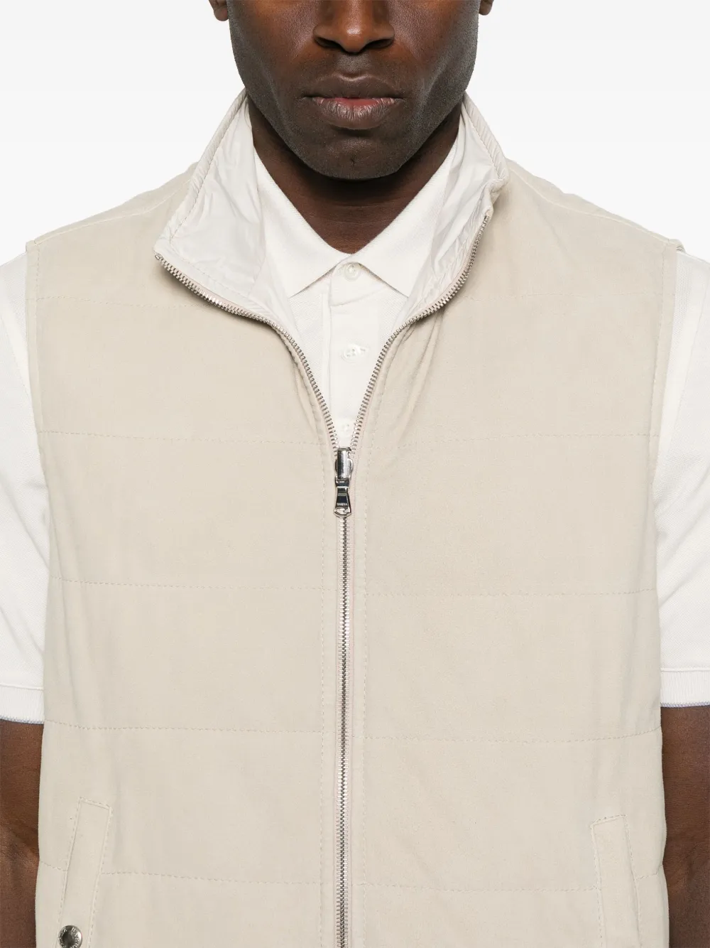 Barba Omkeerbaar gilet Beige
