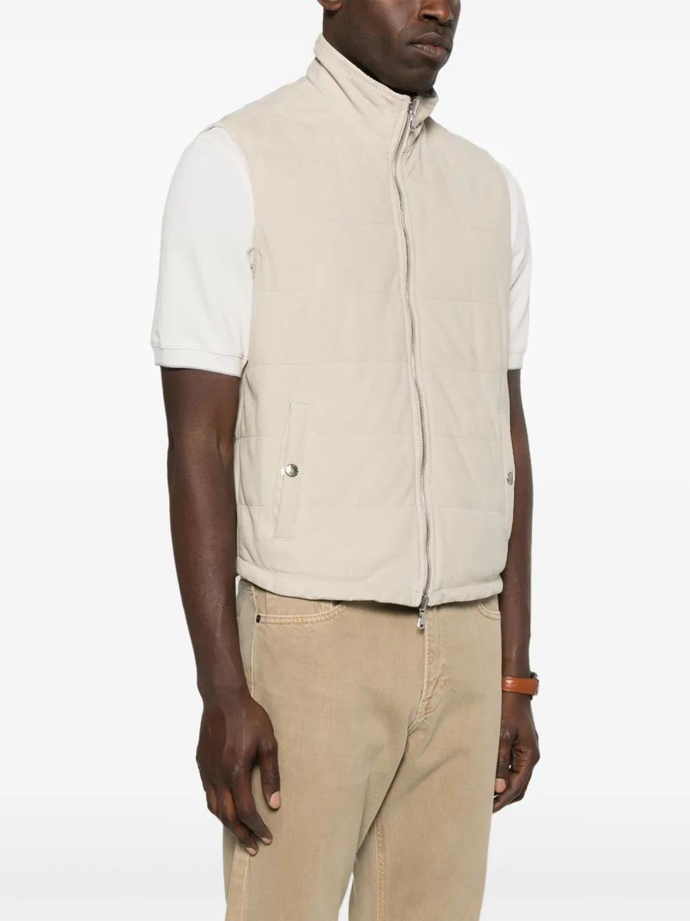 Barba Omkeerbaar gilet Beige
