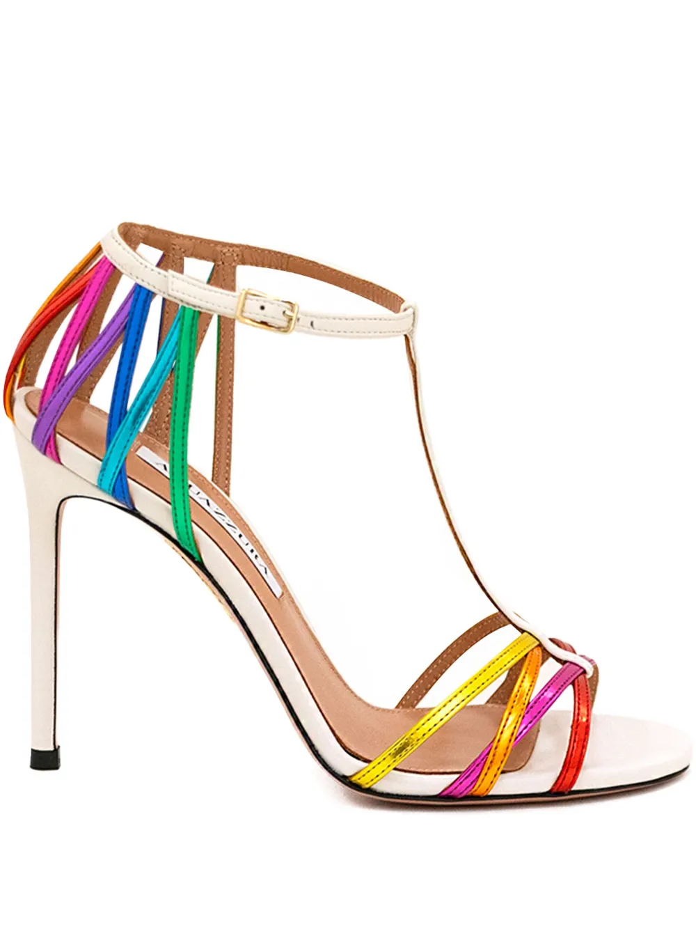 Aquazzura 105mm leather sandals Neutrals