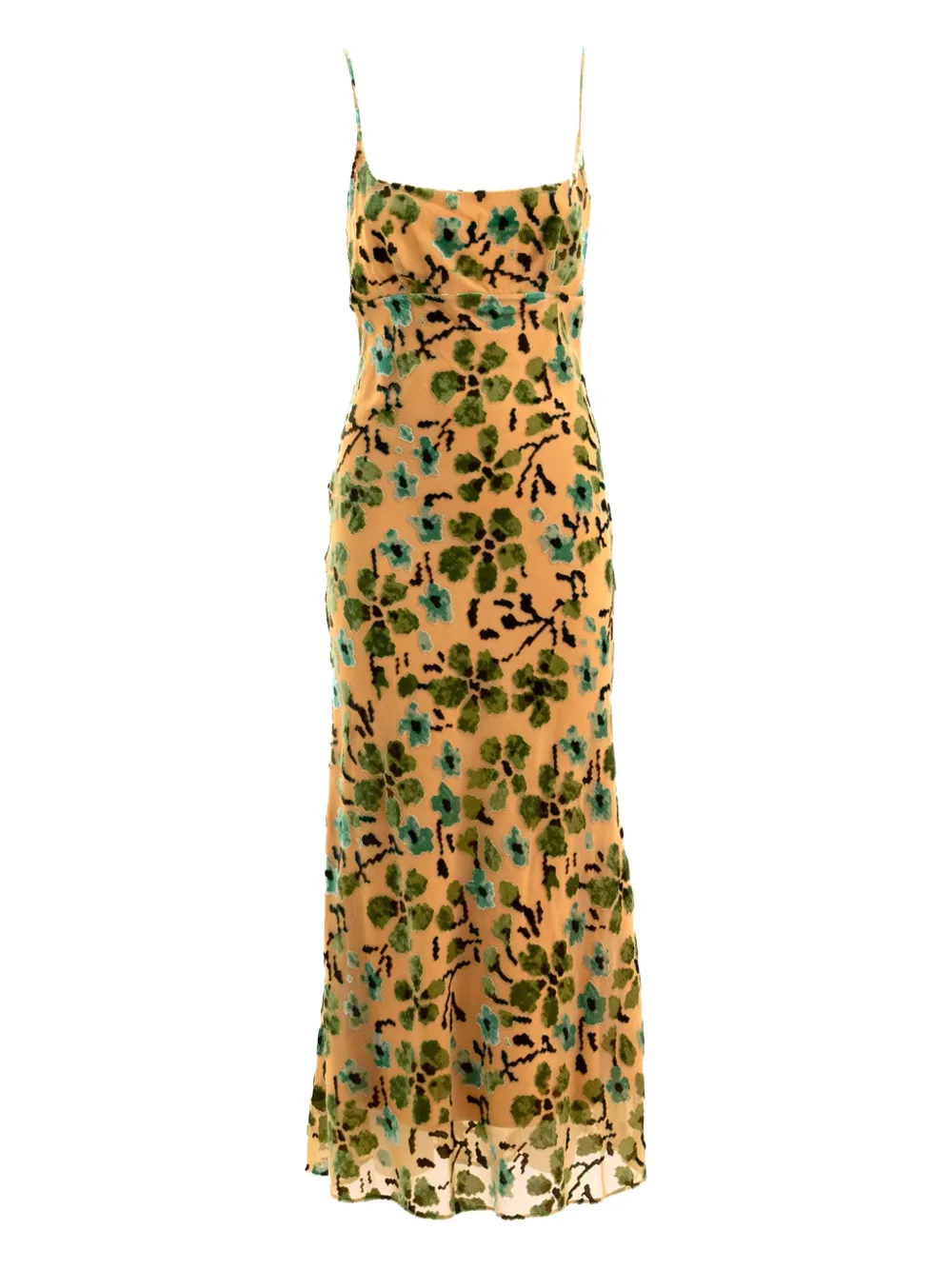 STAUD Midi-jurk met bloemenprint Geel