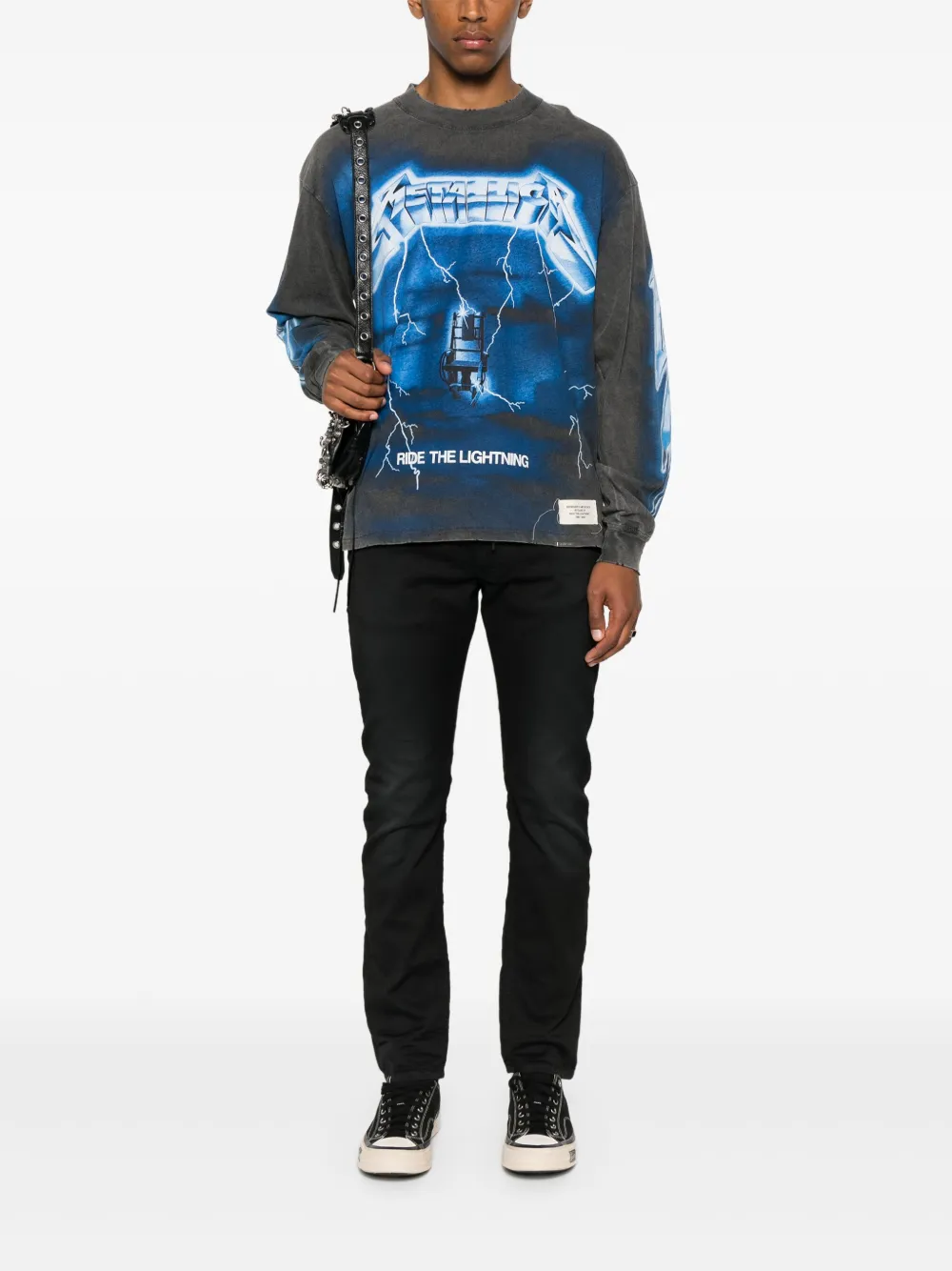 Diesel Jeans met geborduurd logo - Zwart