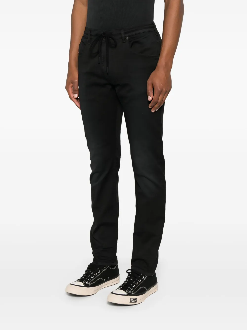 Diesel Jeans met geborduurd logo Zwart