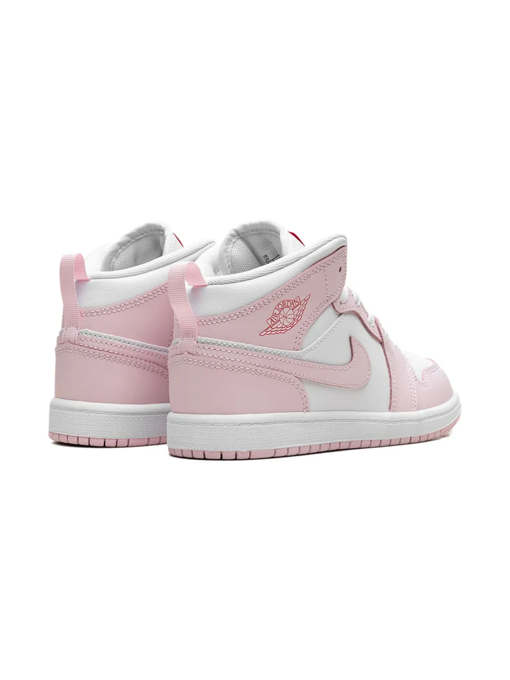 Jordan Kids Jordan 1 Mid "Pink Foam Fire Red White" sneakers