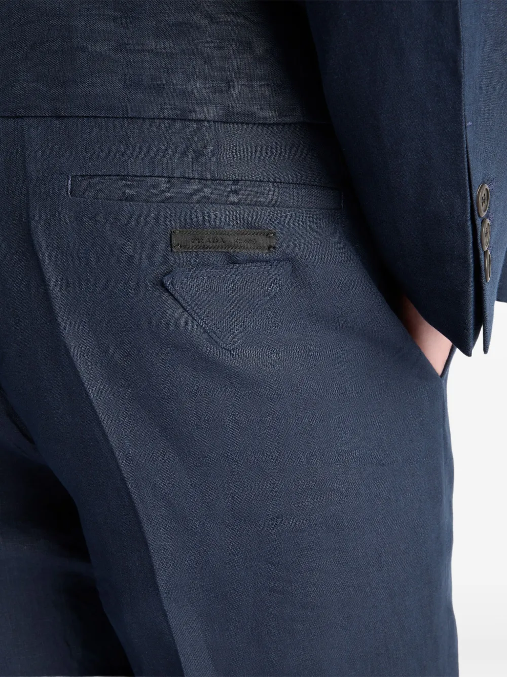 Prada Linnen broek Blauw