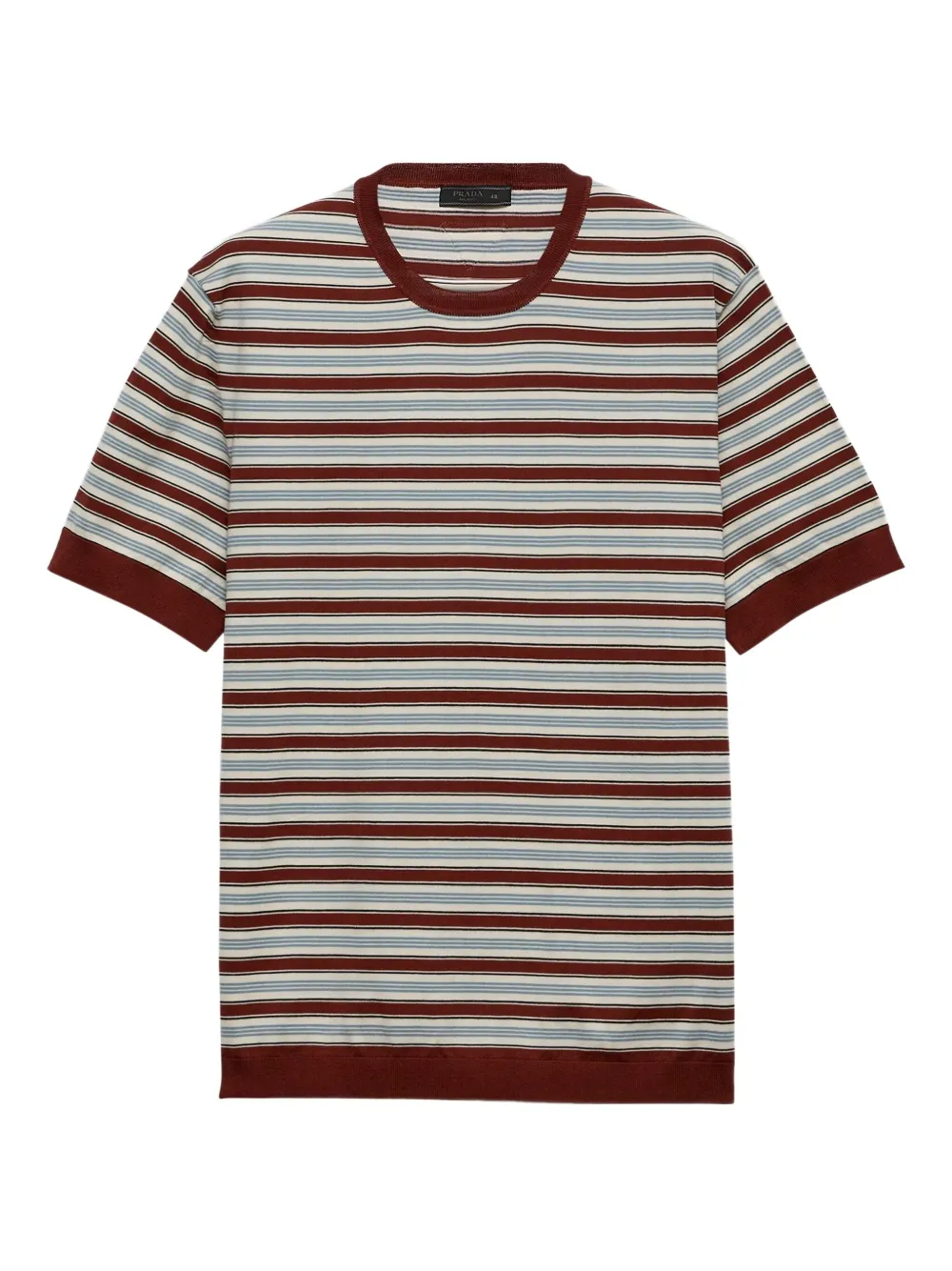 Prada T-shirt in cotone a righe | rosso | Image 1