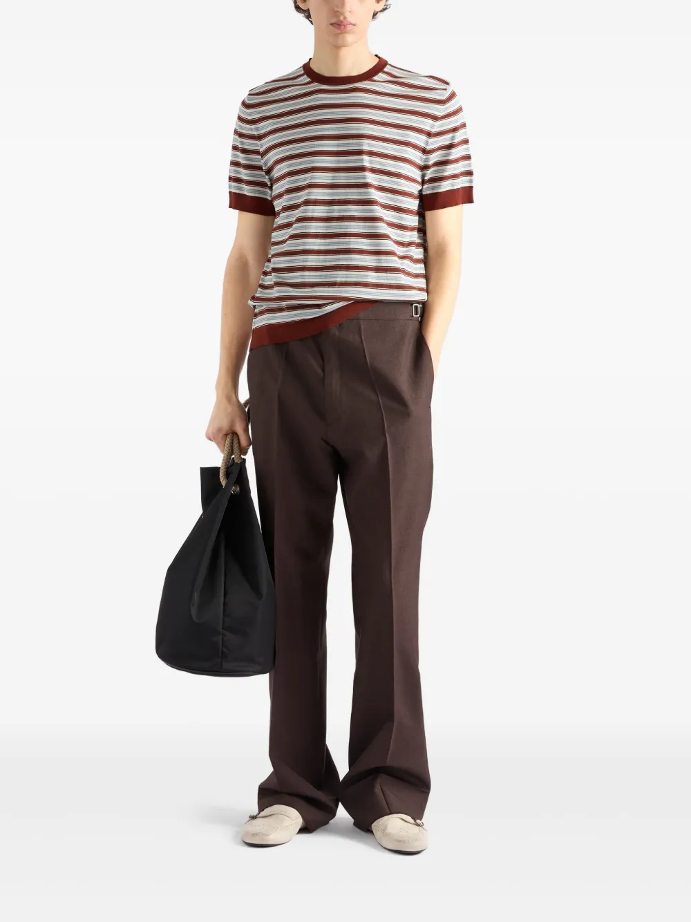 Prada Gestreept T-shirt - Rood