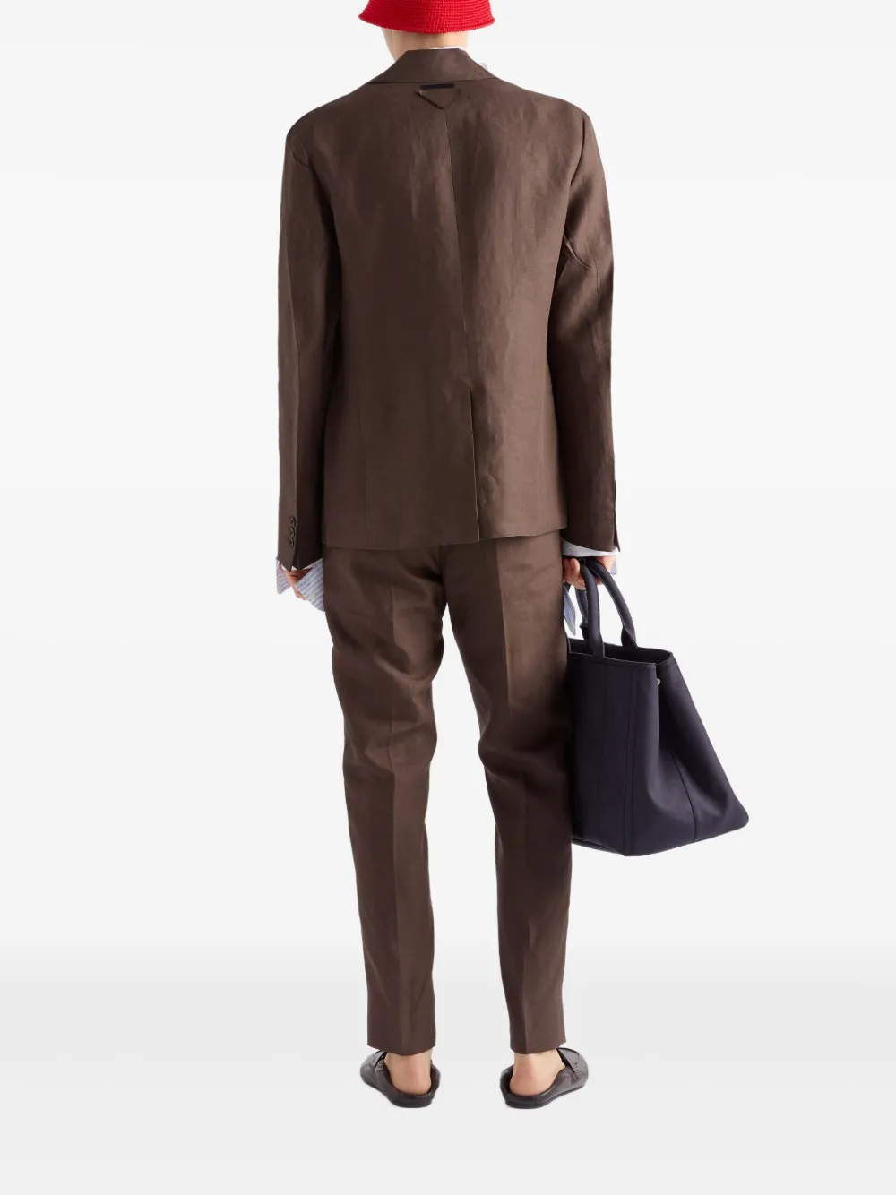 Prada Linnen broek Bruin