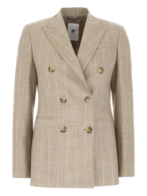 PT Torino Blazer met krijtstreep en dubbele rij knopen