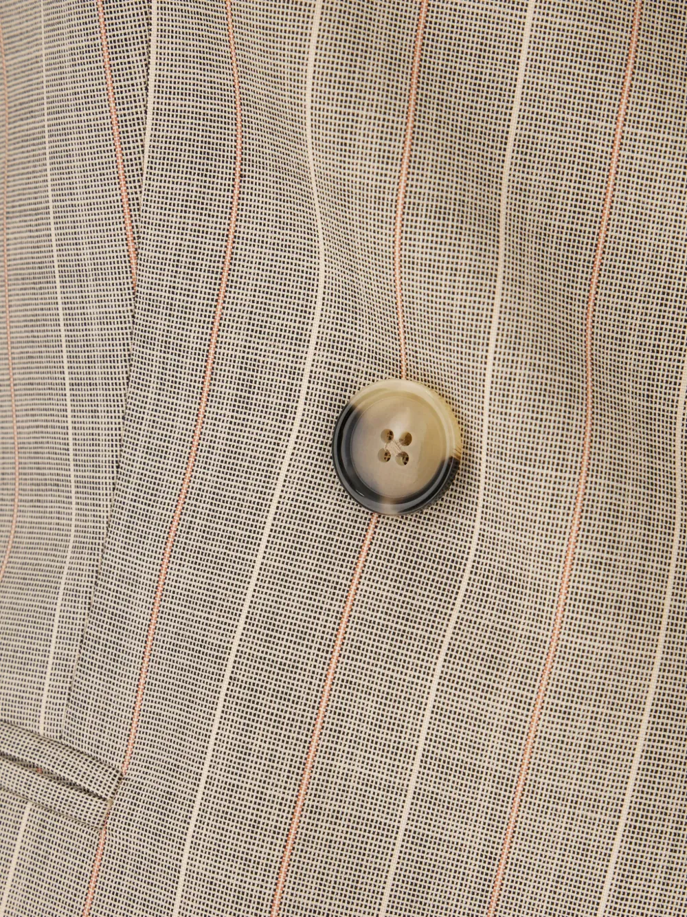 PT Torino Blazer met krijtstreep en dubbele rij knopen Beige