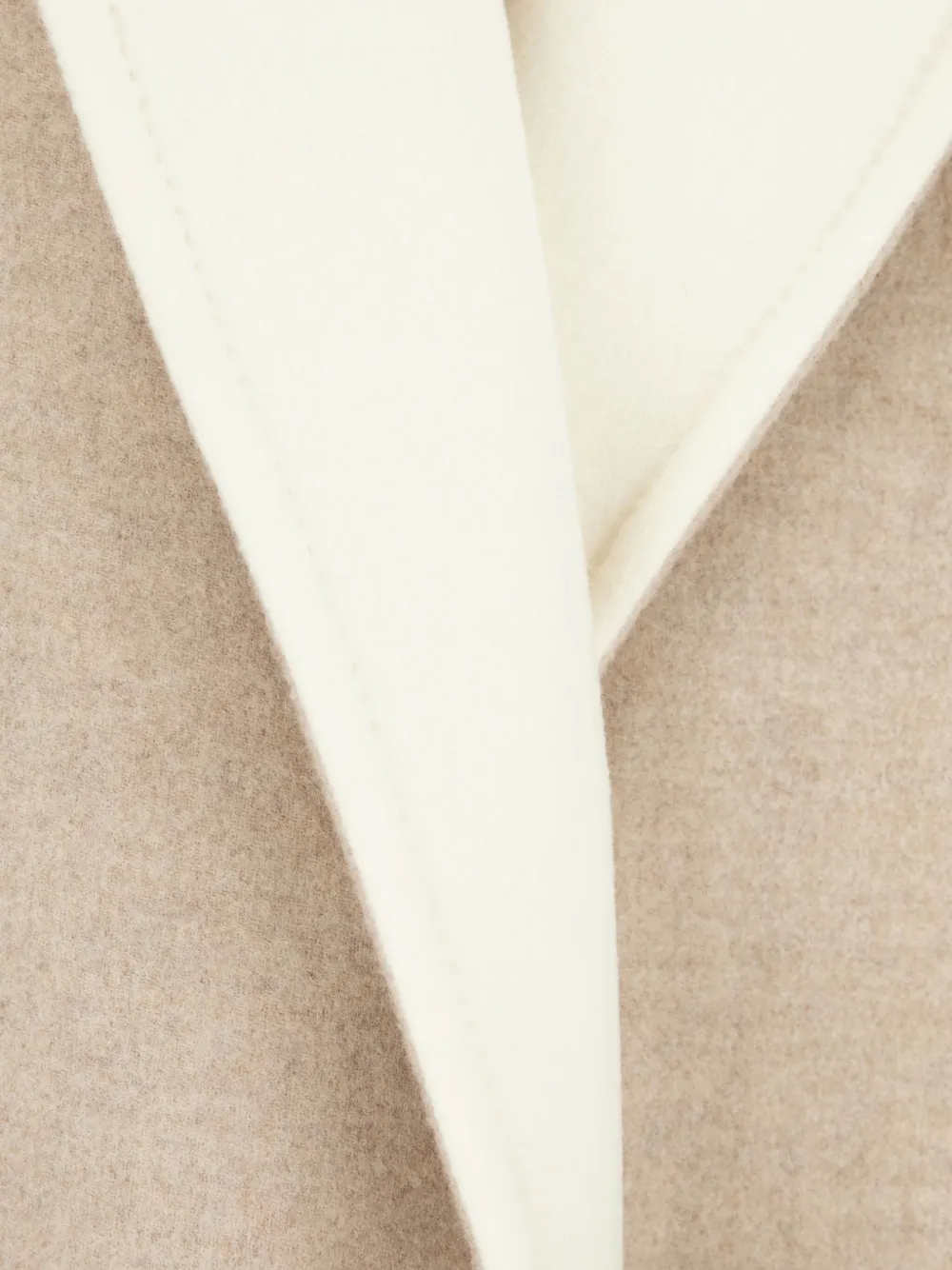 Max Mara Wool Blend Coat Lapel Contrasting In 中性色