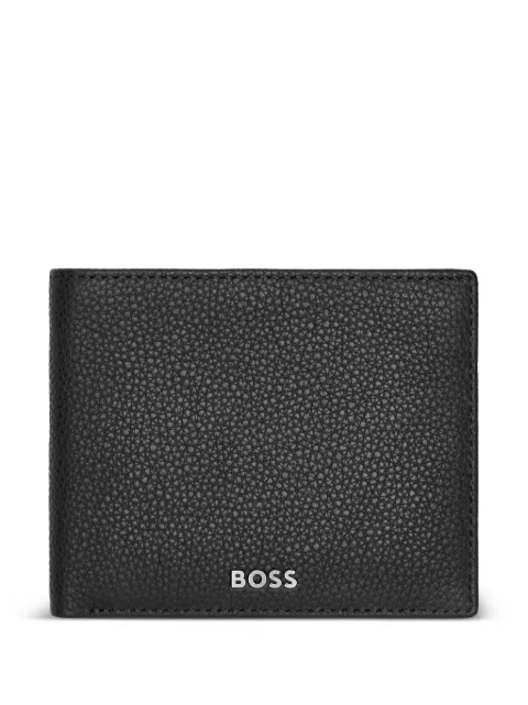 BOSS logo-print leather wallet
