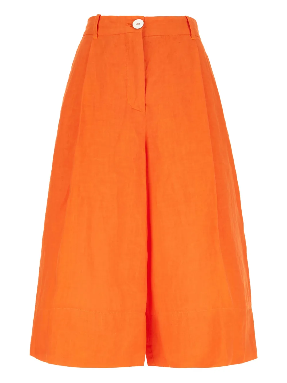 Malo pleated-front linen shorts Oranje