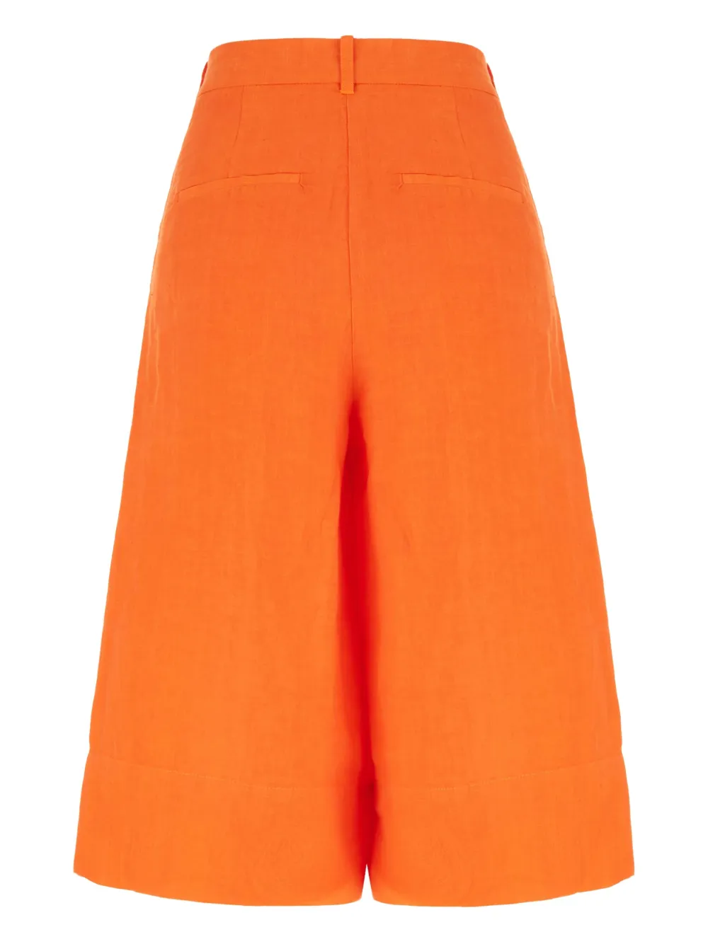 Malo Linnen shorts met geplooide voorkant Oranje