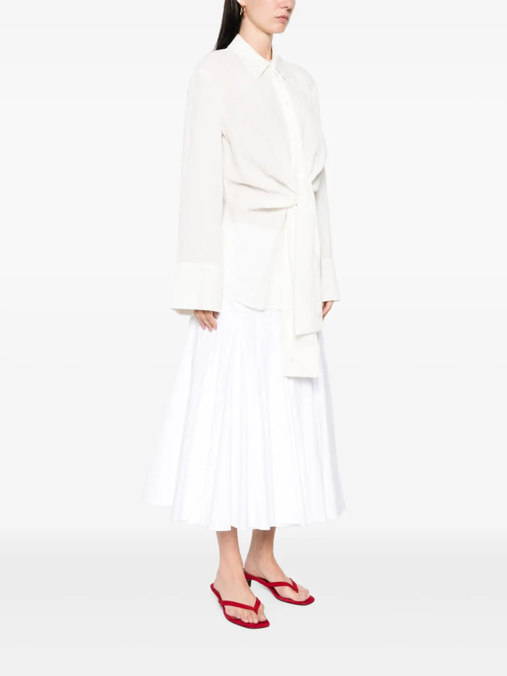  Róhe Knotted Hammered Shirt - Neutrals 