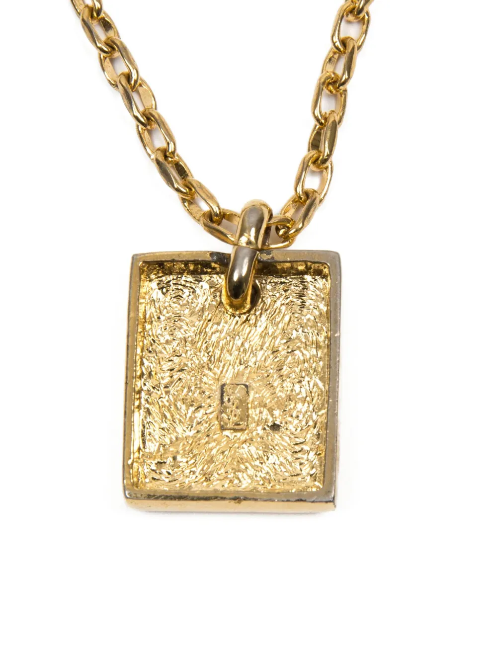 Pre-owned Saint Laurent 1990s Cassandre-logo Necklace In Gold