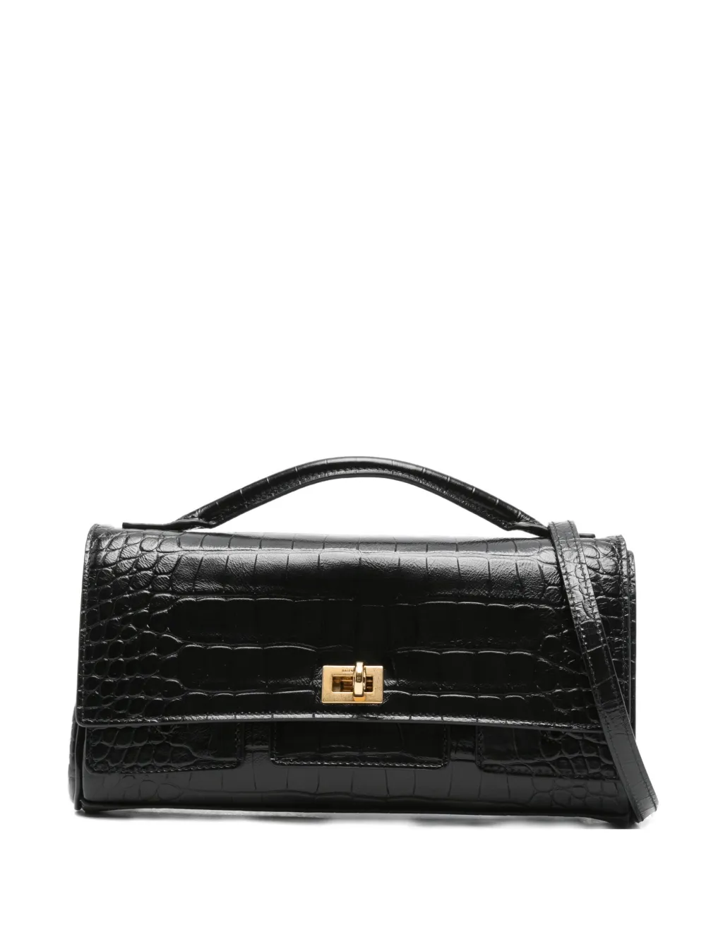 Balenciaga embossed croc crossbody bag - Nero