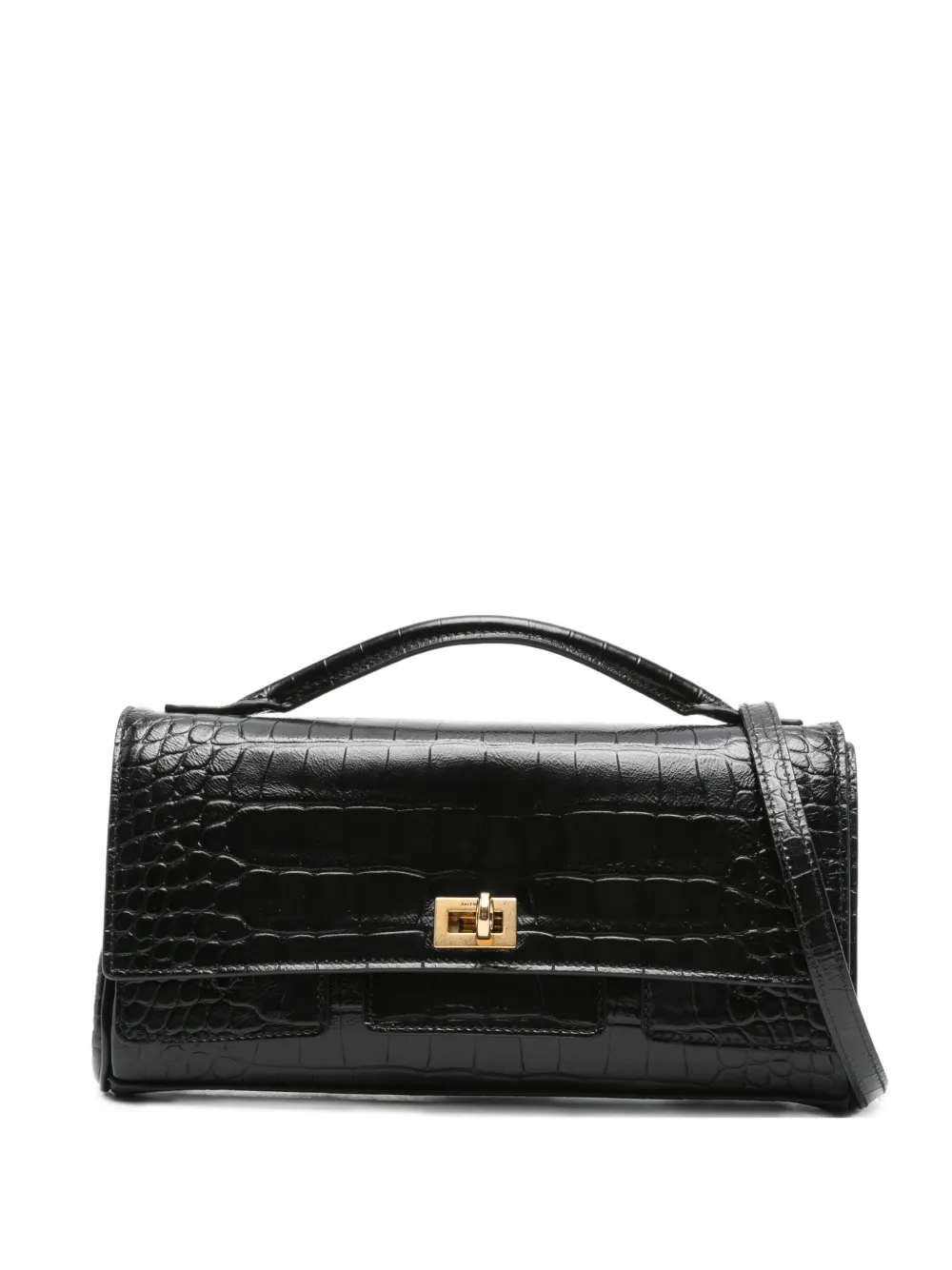 Balenciaga embossed croc crossbody bag | Black | Image 1