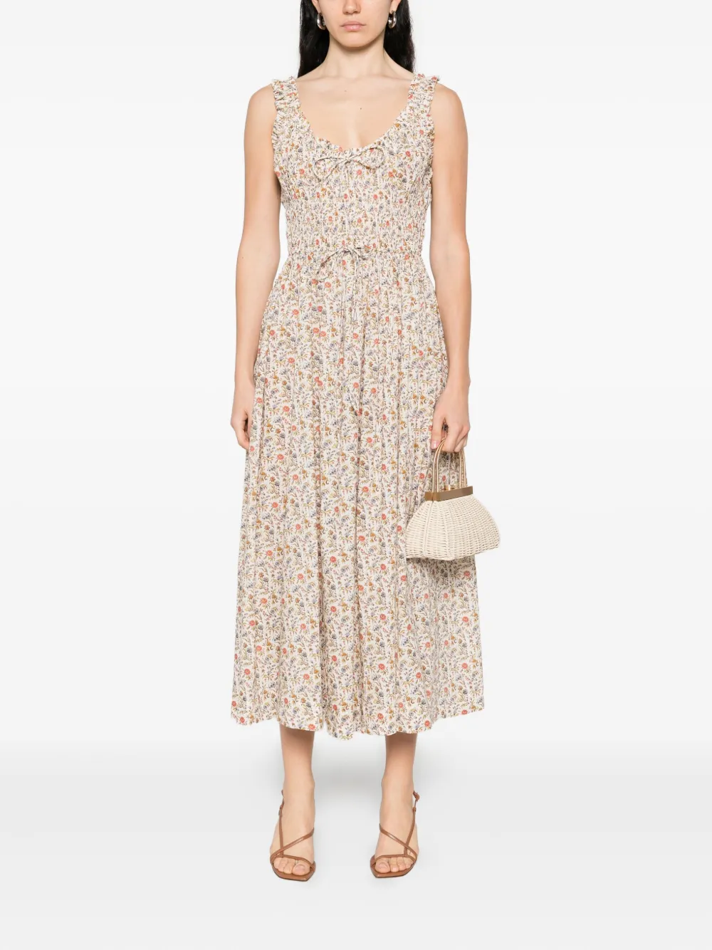 DÔEN Emmaretta midi dress - Beige