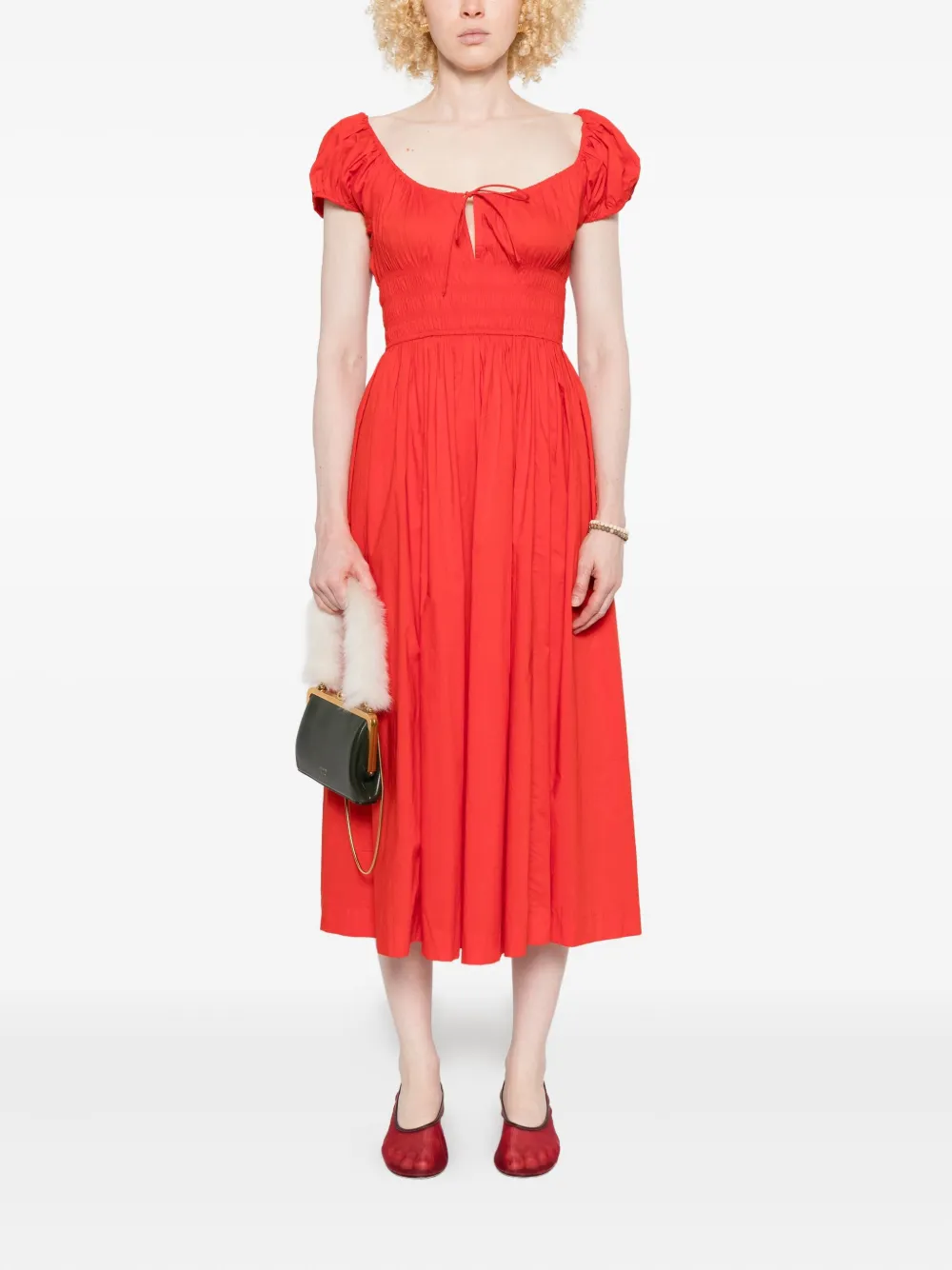 DÔEN Quilla midi dress - Rood