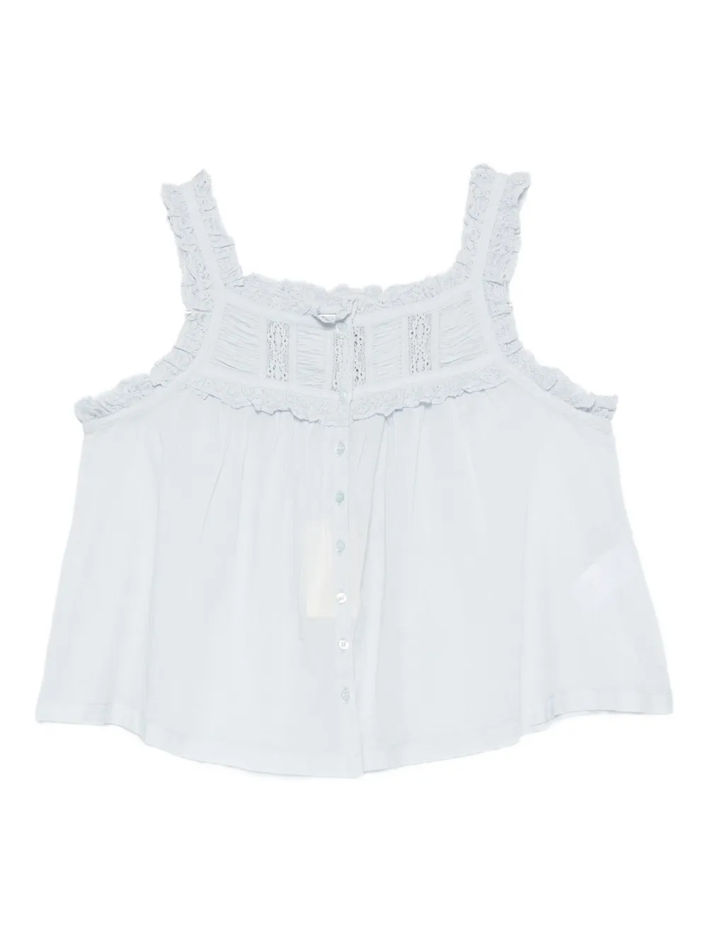 DÔEN frill-trimmed button top | Blue | Image 1