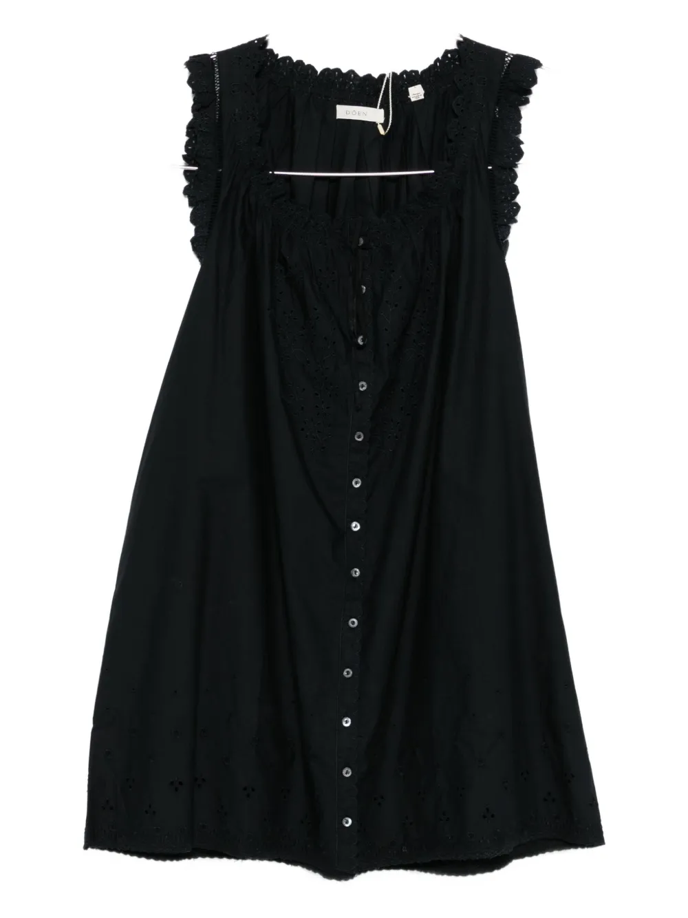 DÔEN Nessie broderie-anglaise mini dress - Nero