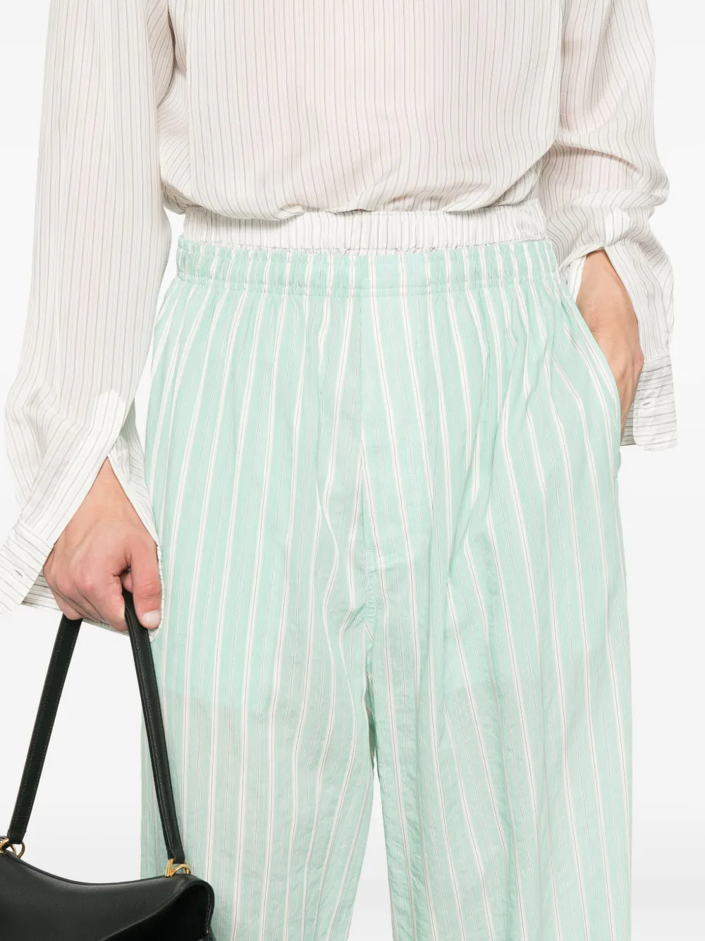 Balenciaga Gestreepte pyjamabroek Groen