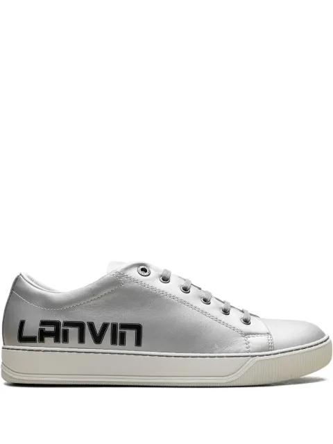 Lanvin logo-print "Metallic Grey"sneakers