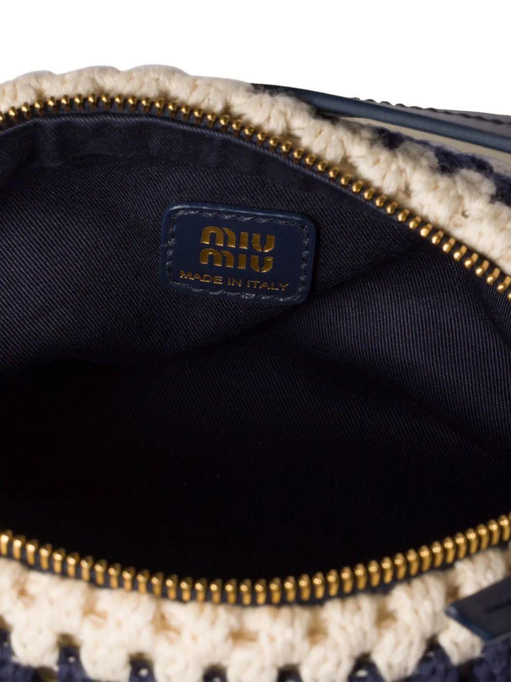 Miu Gestreepte schoudertas Blauw
