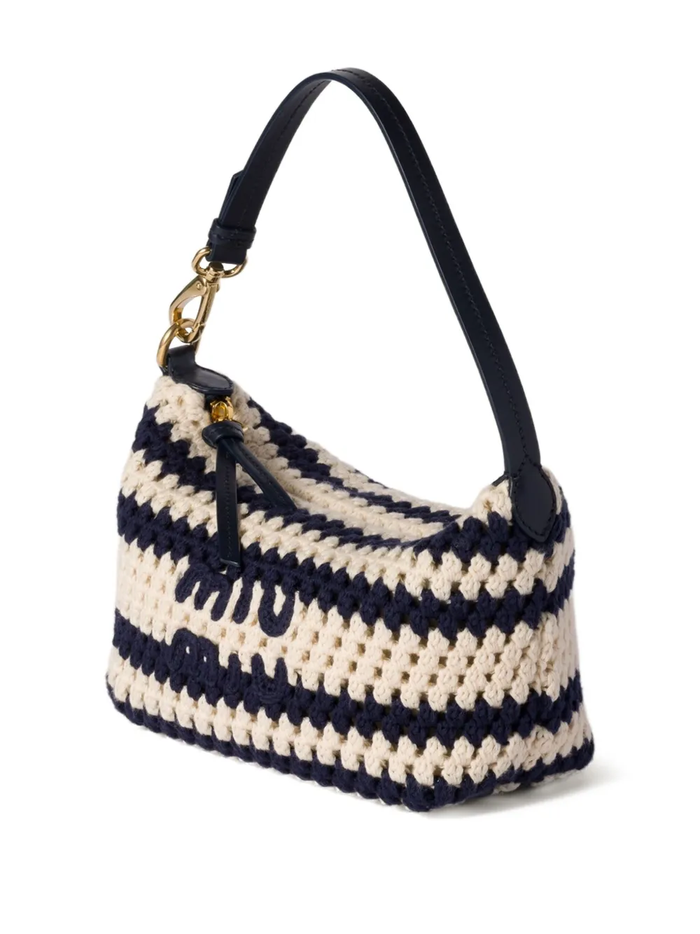 Miu Gestreepte schoudertas Blauw