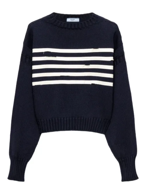 Prada pull rayé - Bleu - Prada - Modalova