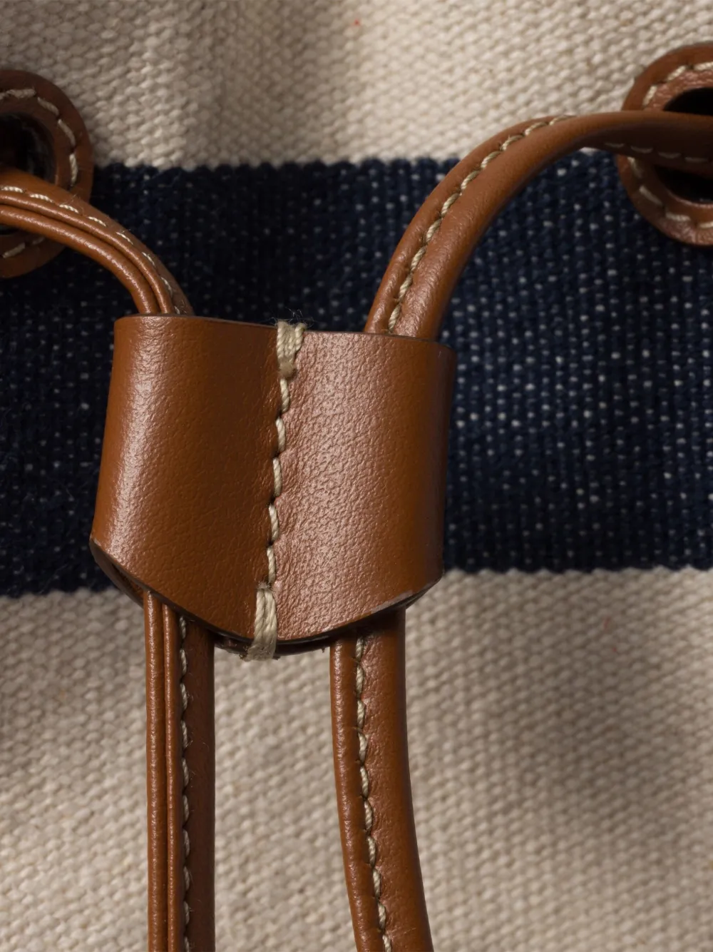 Miu Gestreepte bucket-tas Blauw