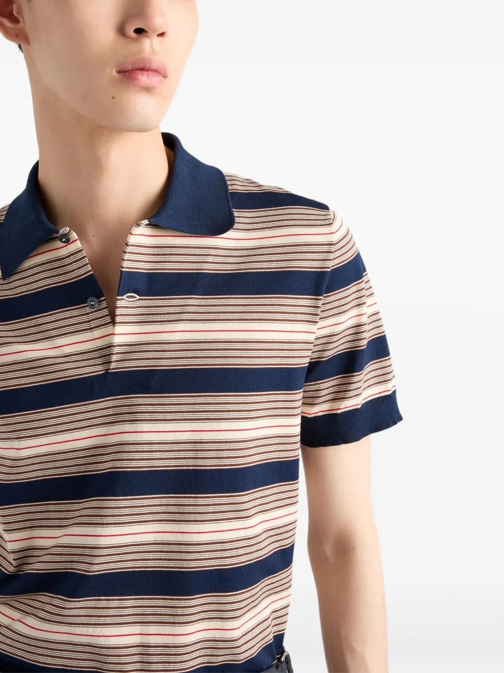 Prada Gestreept katoenen poloshirt Blauw
