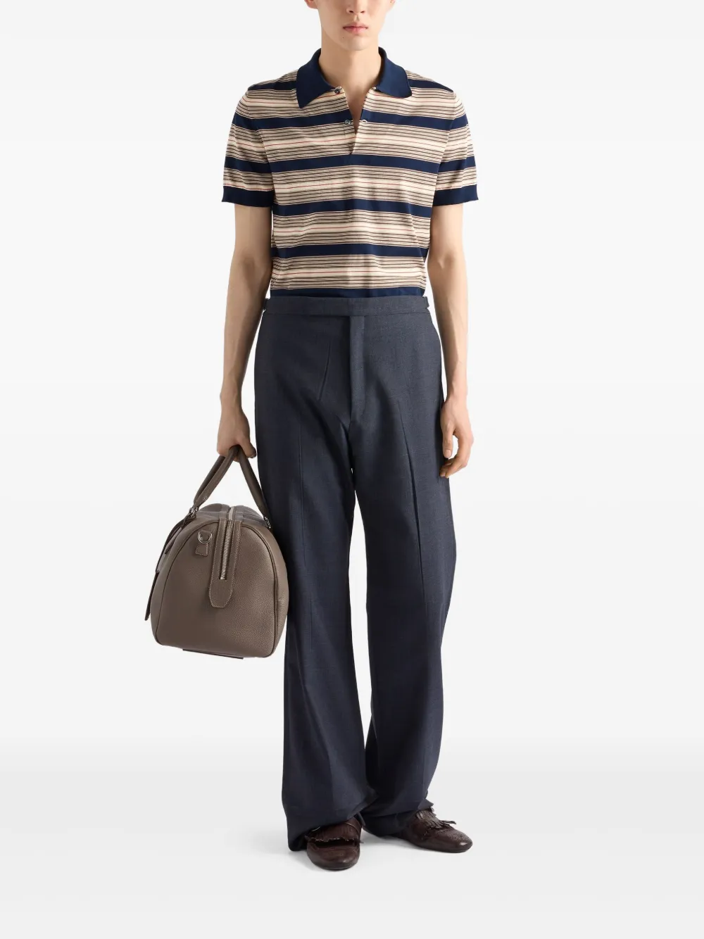 Prada playera tipo polo de algodón a rayas | Image 2