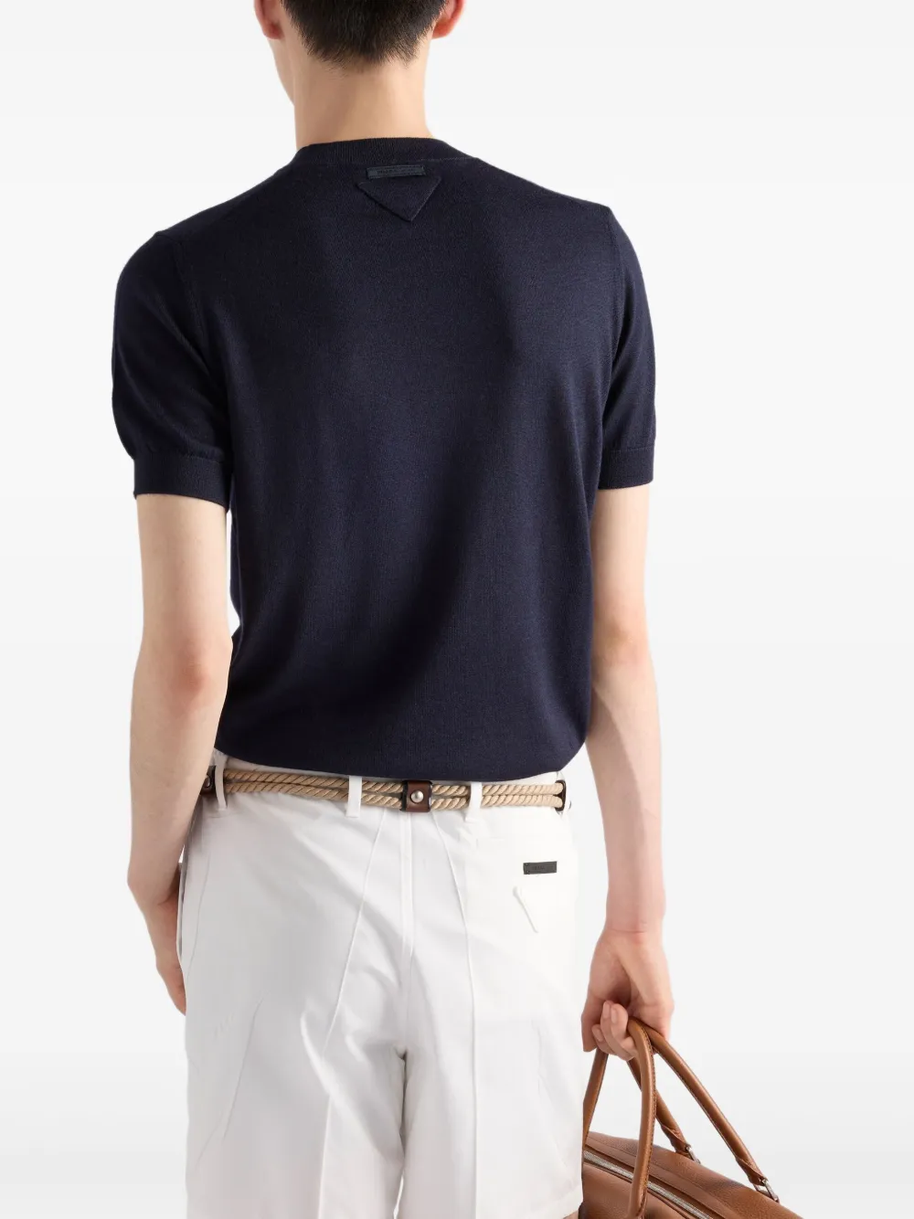 Prada Kasjmier T-shirt met ronde hals Blauw