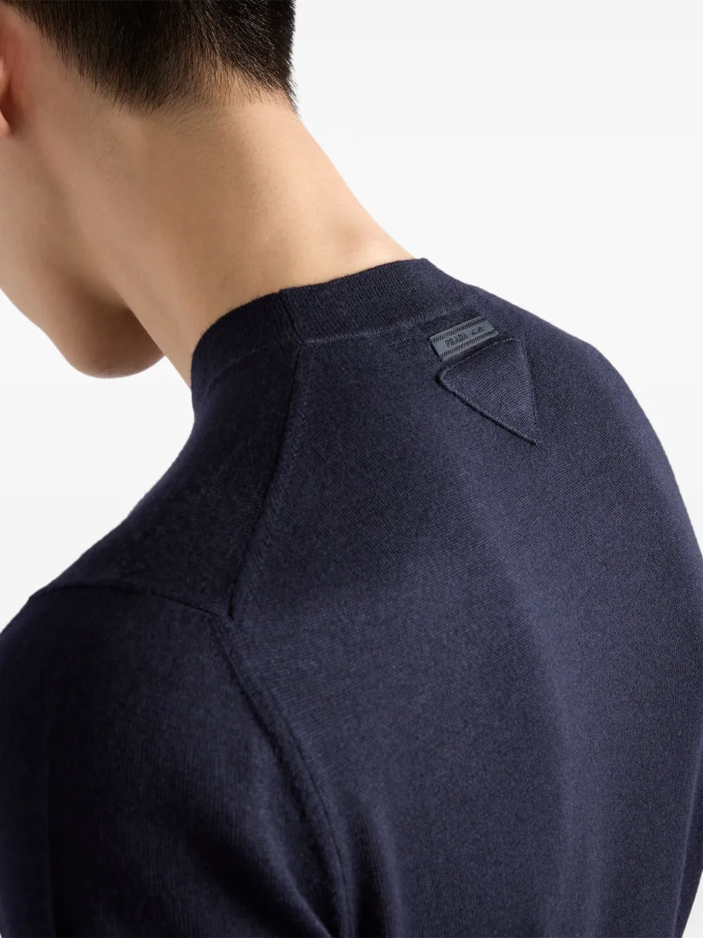 Prada Kasjmier T-shirt met ronde hals Blauw