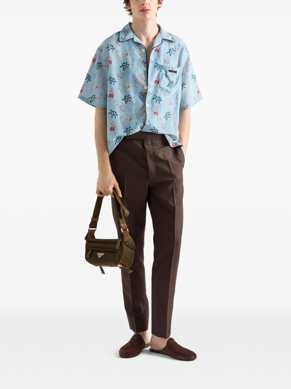 Prada Wollen broek - Bruin