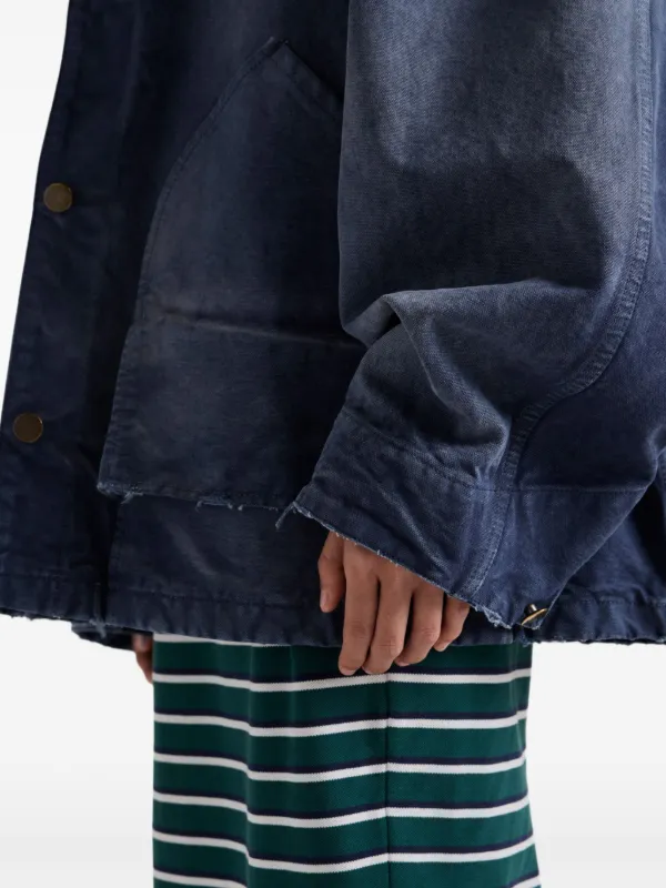 Prada Washed Canvas Jacket | Blue | FARFETCH JO