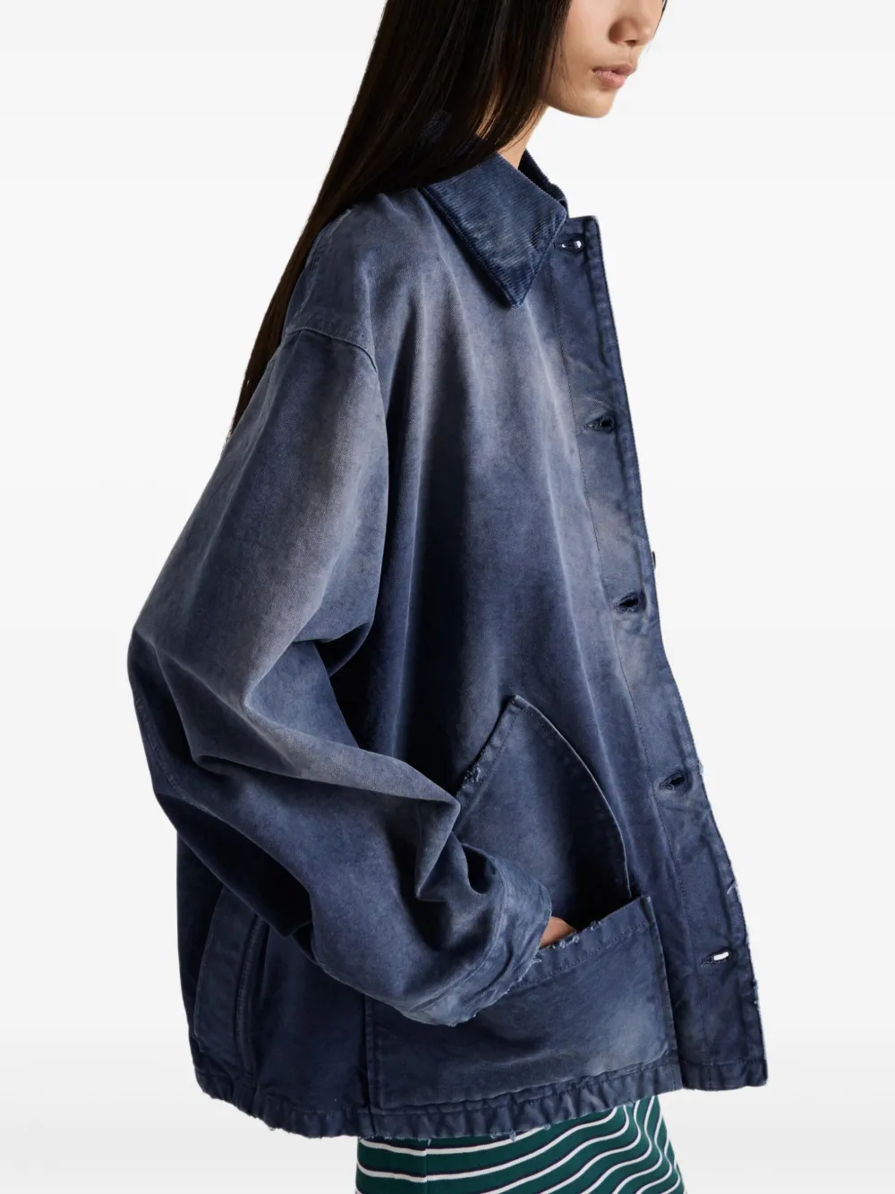 Prada Canvas jack met wassing Blauw