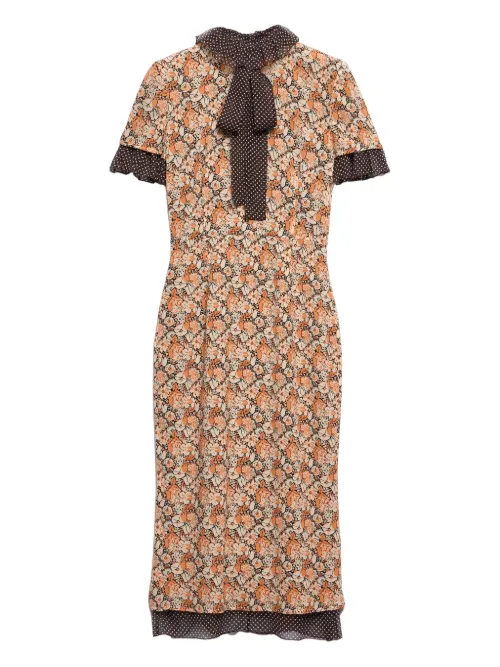 Prada robe à fleurs - Orange - Prada - Modalova