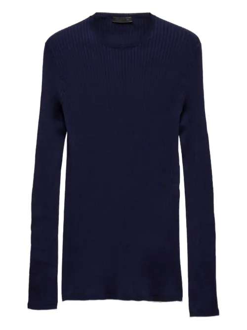 Pull en maille nervurée - Prada - Modalova