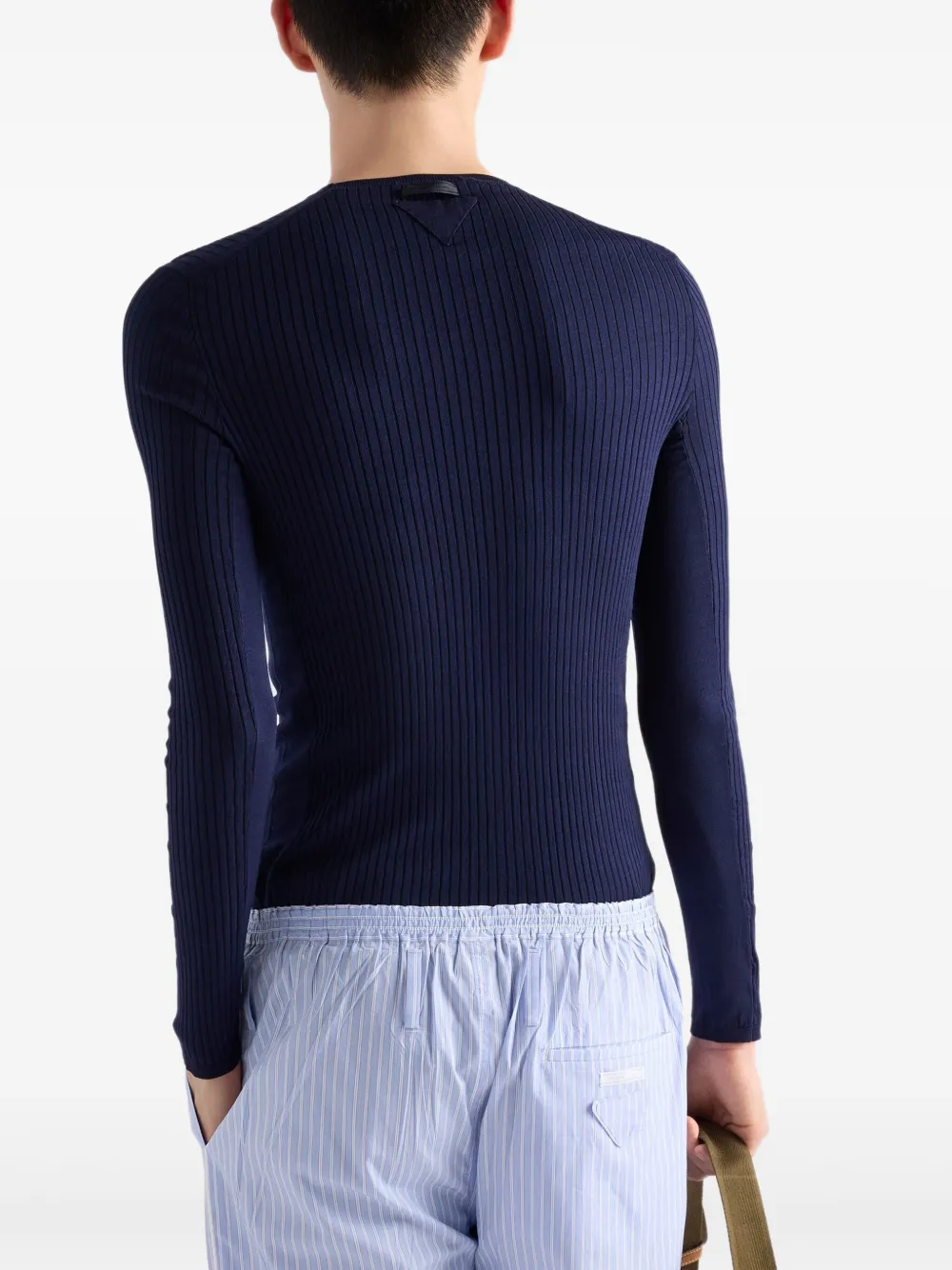 Prada Geribbelde trui Blauw