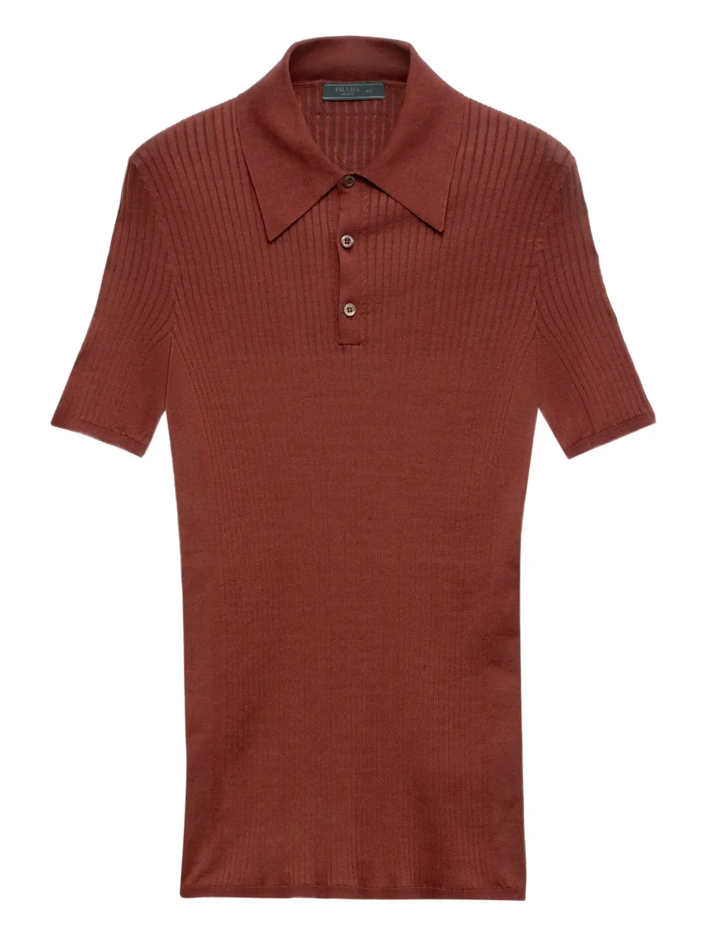 Prada playera tipo polo tejida de canalé | naranja | Image 1